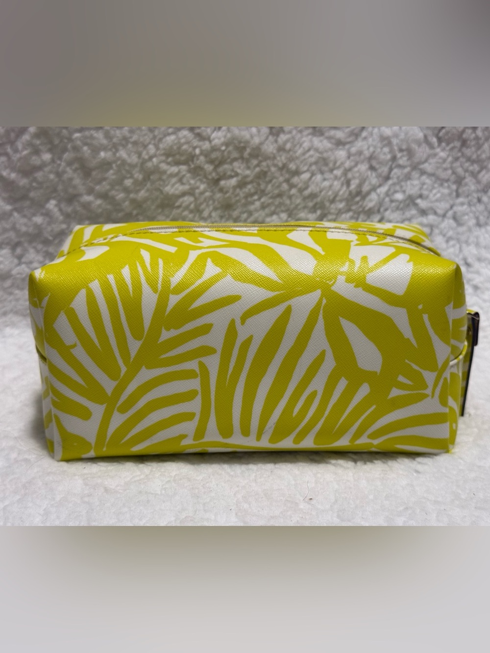 kate spade yellow and white palm print cosmetic pouch - Picture 3 of 8